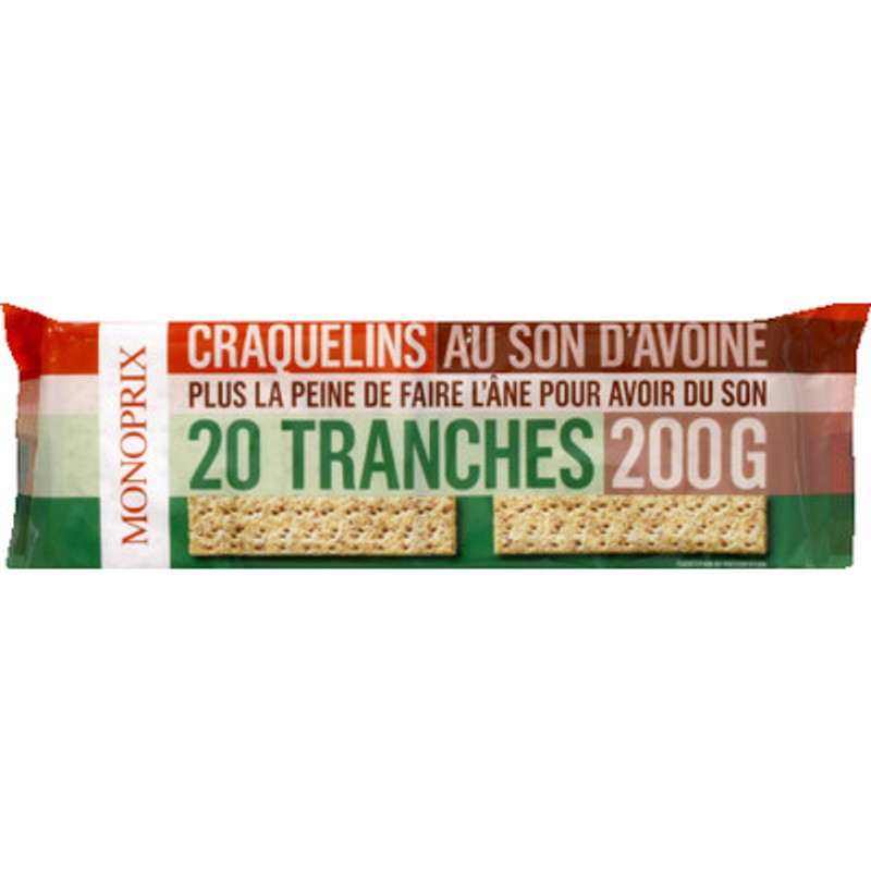 Monoprix Craquelins au Son d'Avoine 200g