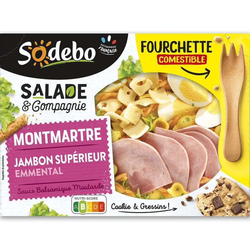Sodebo Salade & Cie Montmartre Œuf Jambon Supérieur Crudités Emmental 320g