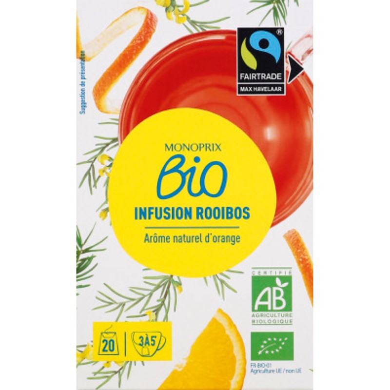Monoprix Bio Infusion Rooibos Arôme Naturel d’orange 30g