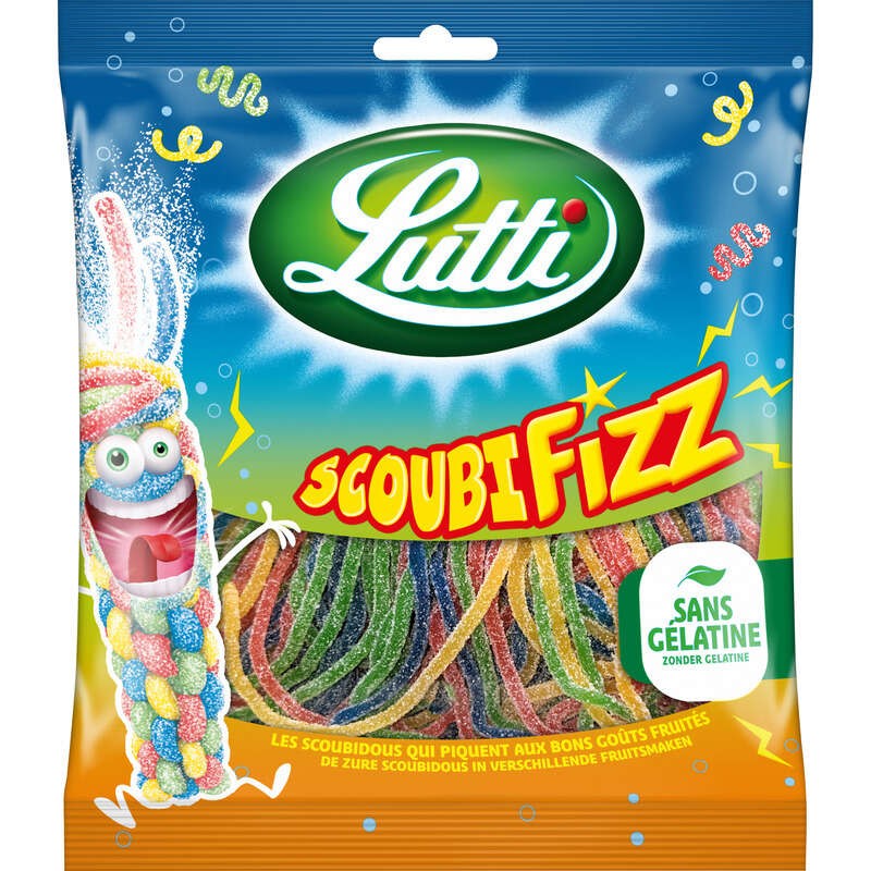 Lutti Bonbons ScoubiFizz Goûts Fruités 180g