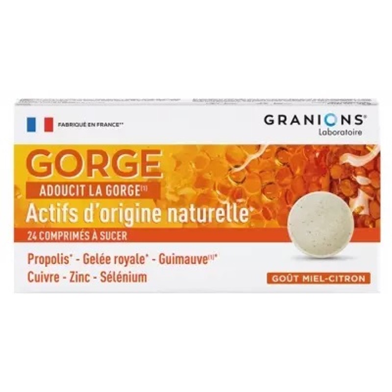 Granions Comprimés miel à Sucer Gorge x24 Comprimés