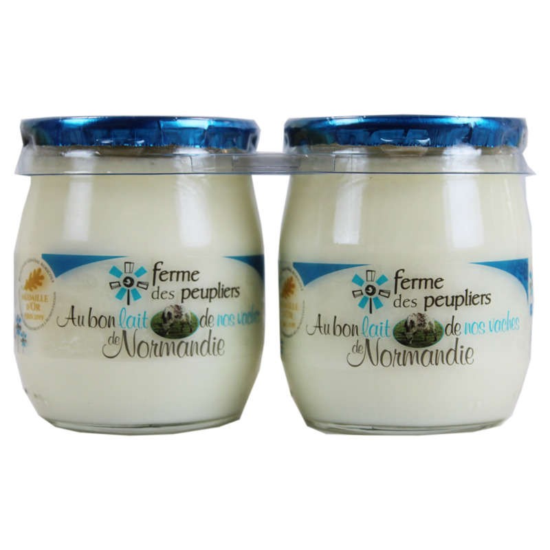 Ferme Des Peupliers Yaourt Nature Au Lait Entier 2x125g