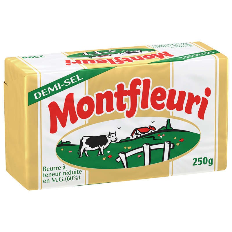 Montfleuri Beurre Demi-sel Allégé 60% Plaquette 250g