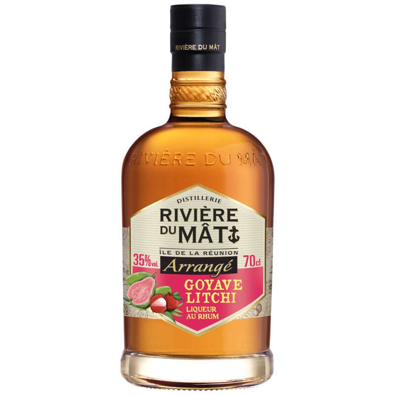 Rivière du Mât Rhum Arrangé Goyave Litchi 35° 70cl