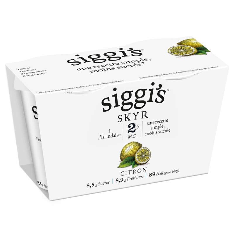 Siggi's Skyr Citron 2% Mg 2x140g