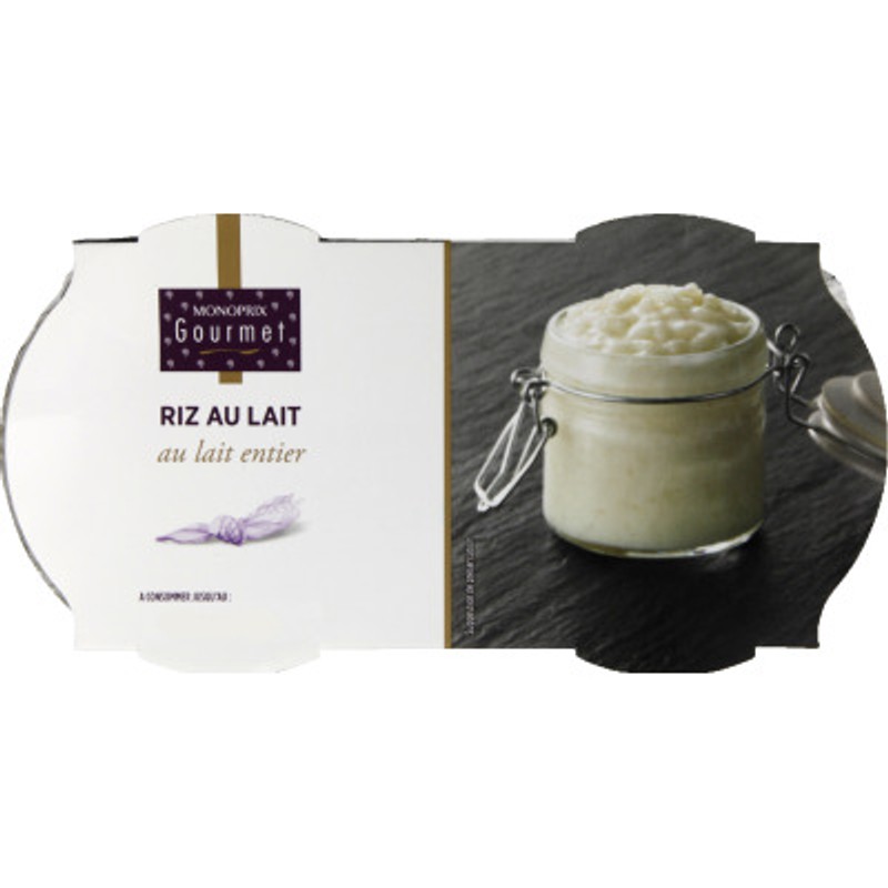 Monoprix Gourmet Riz au lait nature Le pack de 2x140g