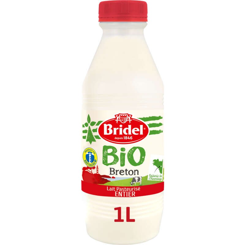 Bridel Bio Lait pasteurisé Entier 1L