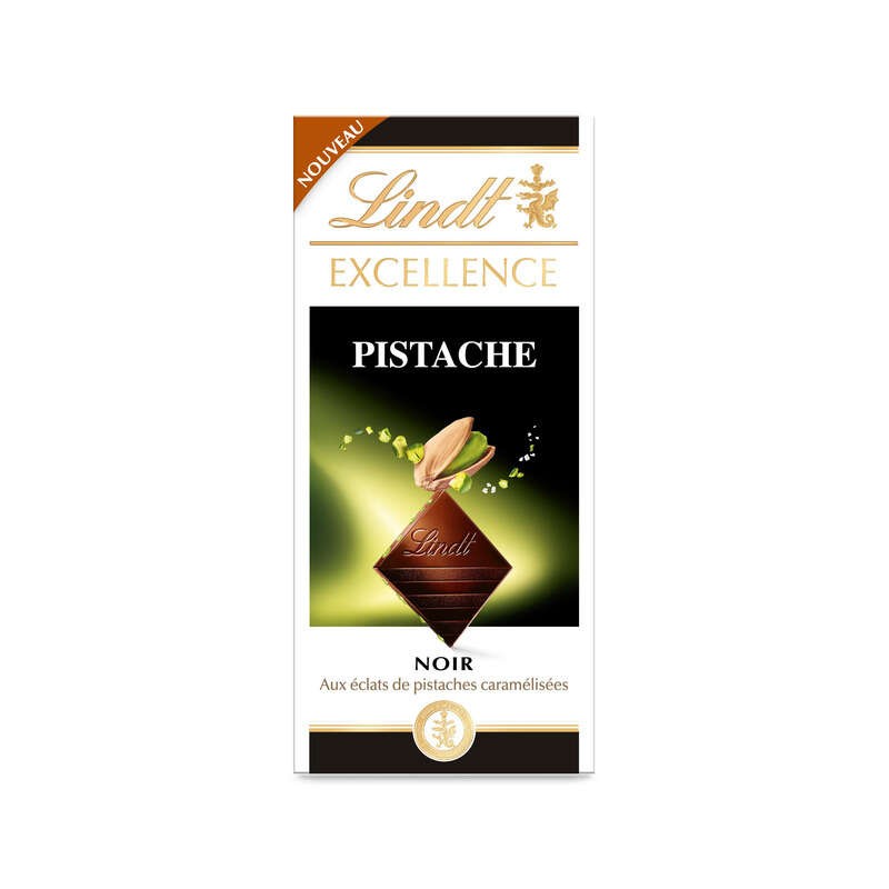 Lindt Tablette Excellence Noir Pistache Caramélisées 100g