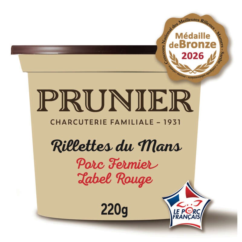 Maison Prunier Rillettes Du Mans De Porc Fermier Français Label Rouge 220g