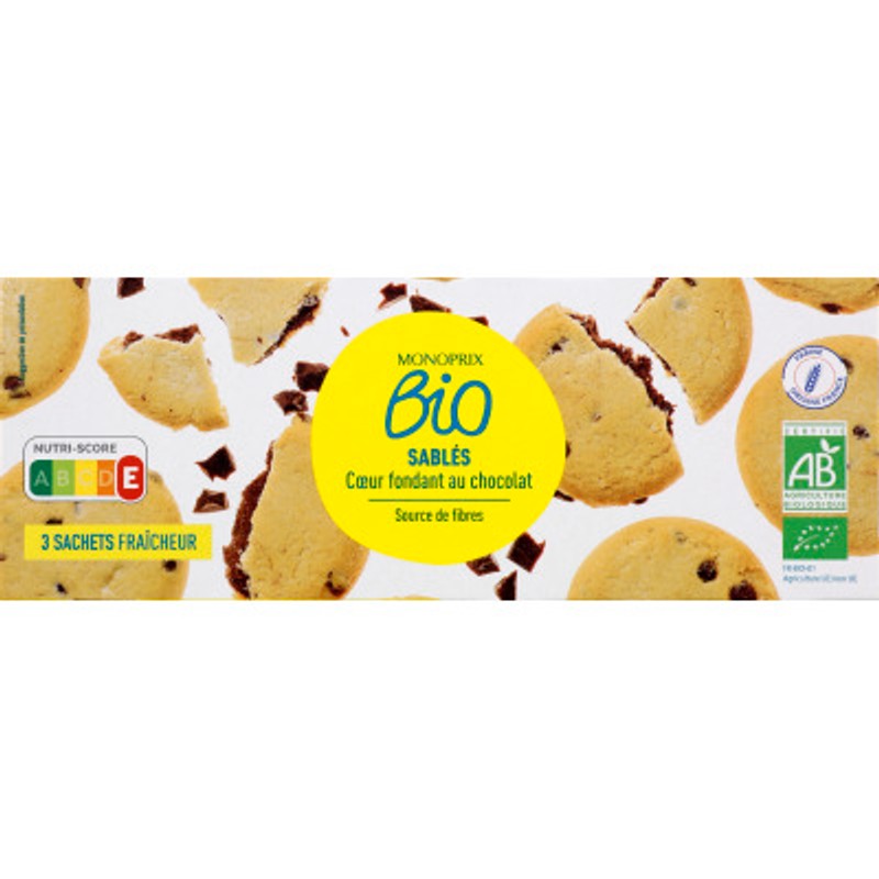 Monoprix Bio Sablés cœur Fondant au Chocolat 155g