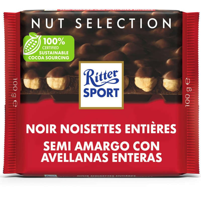 Ritter sport Noir Noisettes entière 100g