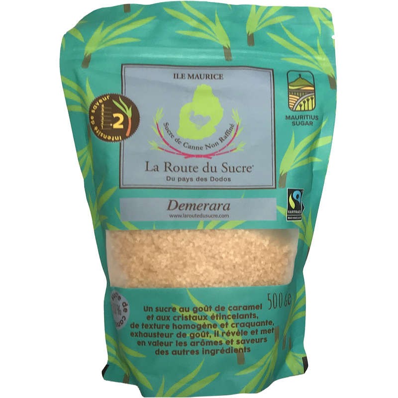 Route du Sucre, Pur Sucre de Canne Demerara Non Raffiné 500g