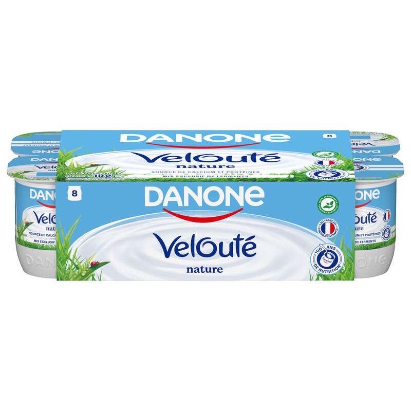 Danone Velouté Yaourt Brassé Nature 8x125g