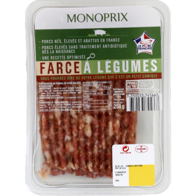 Monoprix Farce à Légumes Filière 250g