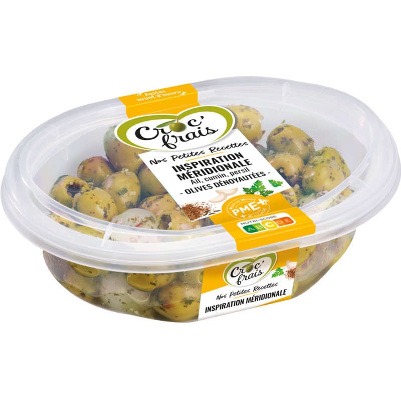 Croc'frais Olives vertes dénoyautées meridionale 180g