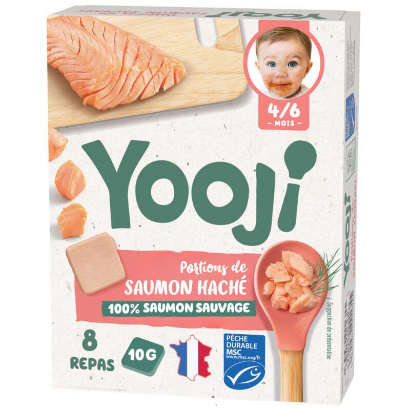 Yooji Potiron de Saumon Haché MSC et surgelés Dès 4/6 mois 80g