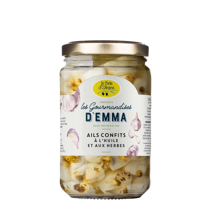 Le Brin d'Olivier Les Gourmandises d'Emma Ail Confit à l'Huile et aux Herbes 285g