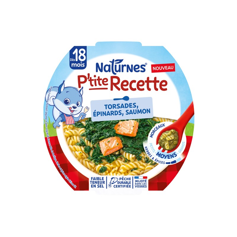 Nestle Naturnes Torsades et épinard & saumon 250g