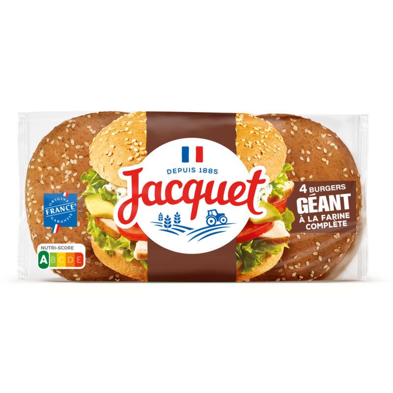 Jacquet Burger Géant Complet x4 330g