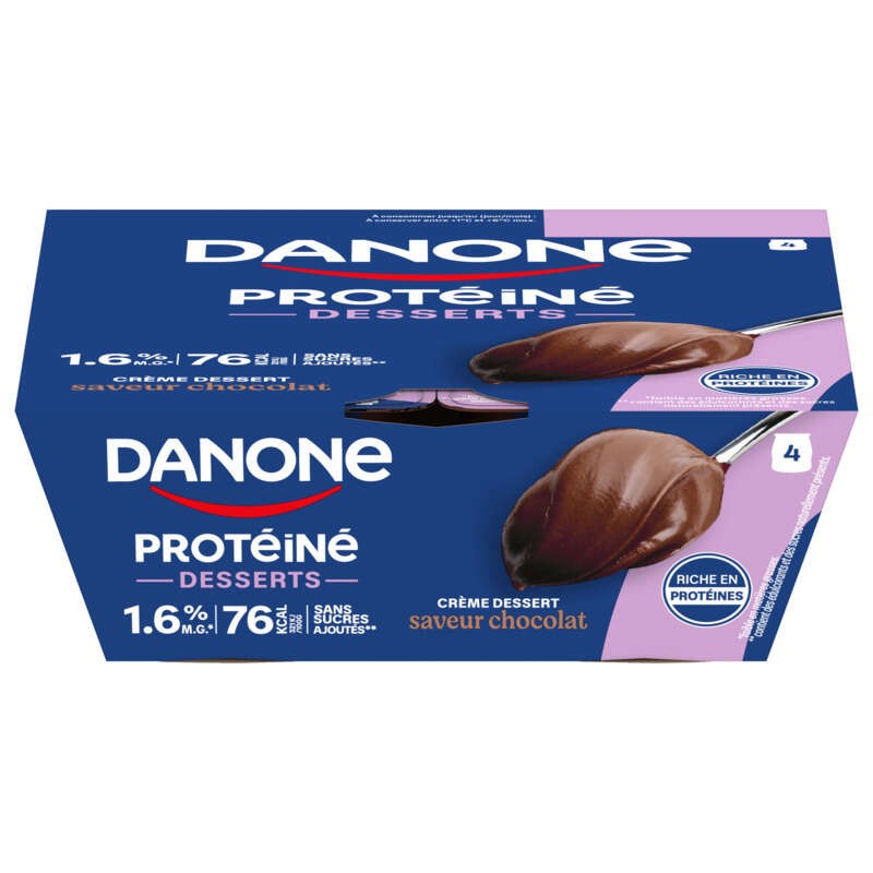 Danone Protéiné Crème dessert chocolat 4x120g