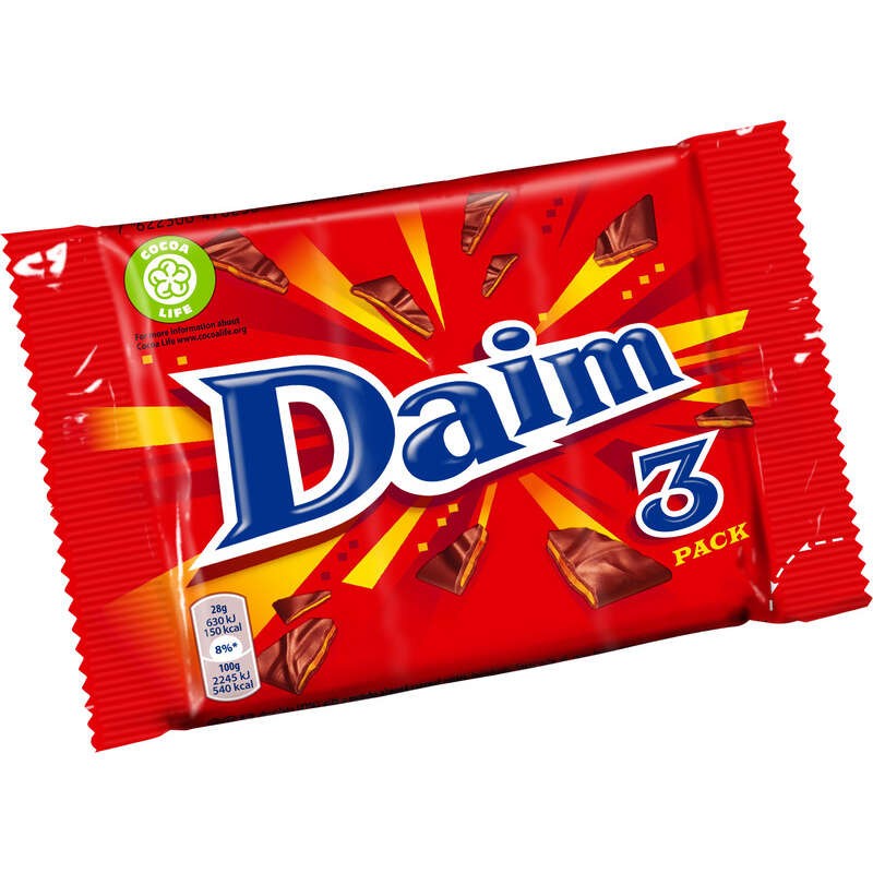 Daim Barres chocolatées au caramel 84g