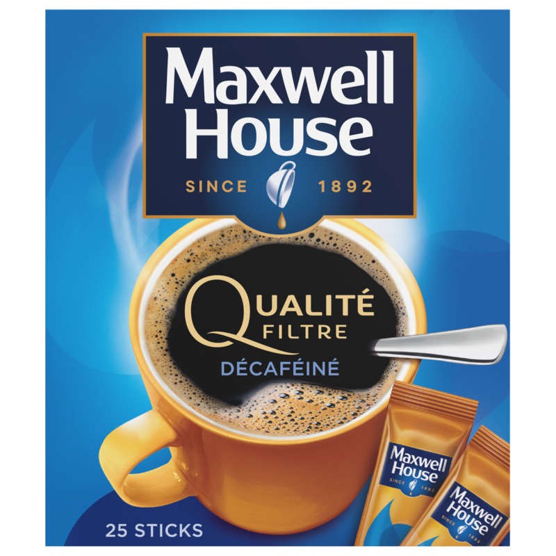 Maxwell Café Soluble Qualité Filtre Décaféiné sticks x25