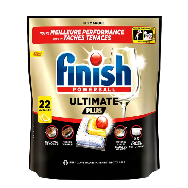 Finish Ultimate plus Capsules Lave-vaisselle Citron x22