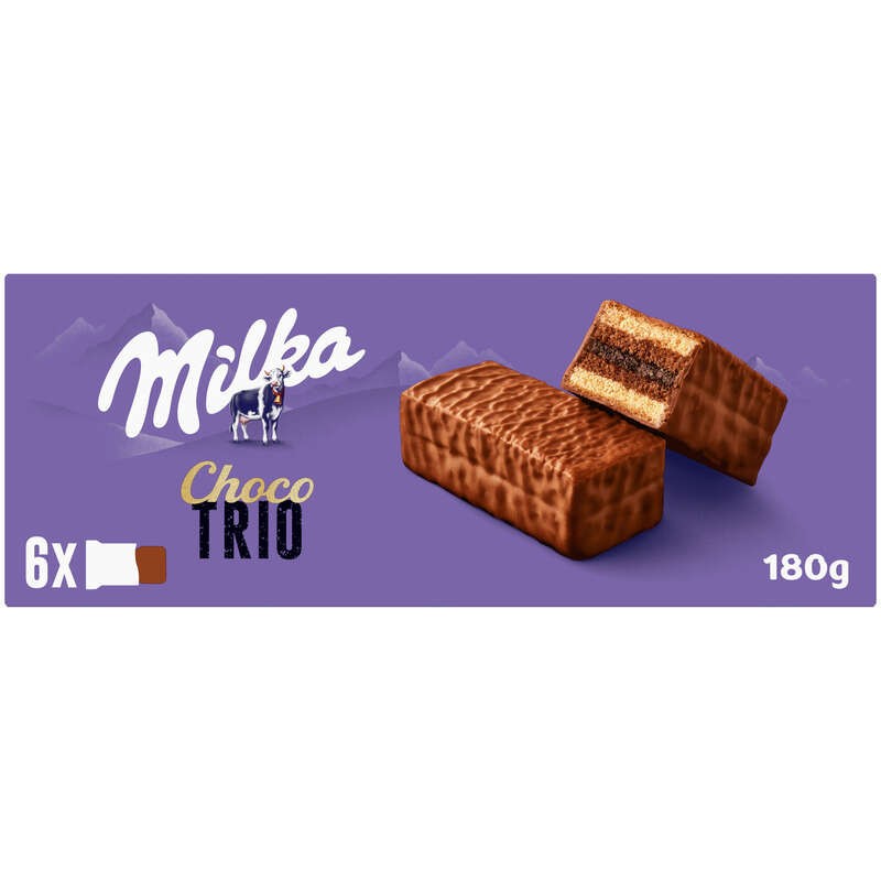 Milka Choco Trio Gâteaux fourrés au Chocolat 180g
