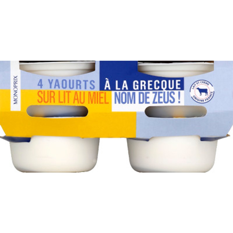 Monoprix Yaourt Grecque Sur Lit De Miel 4x150g