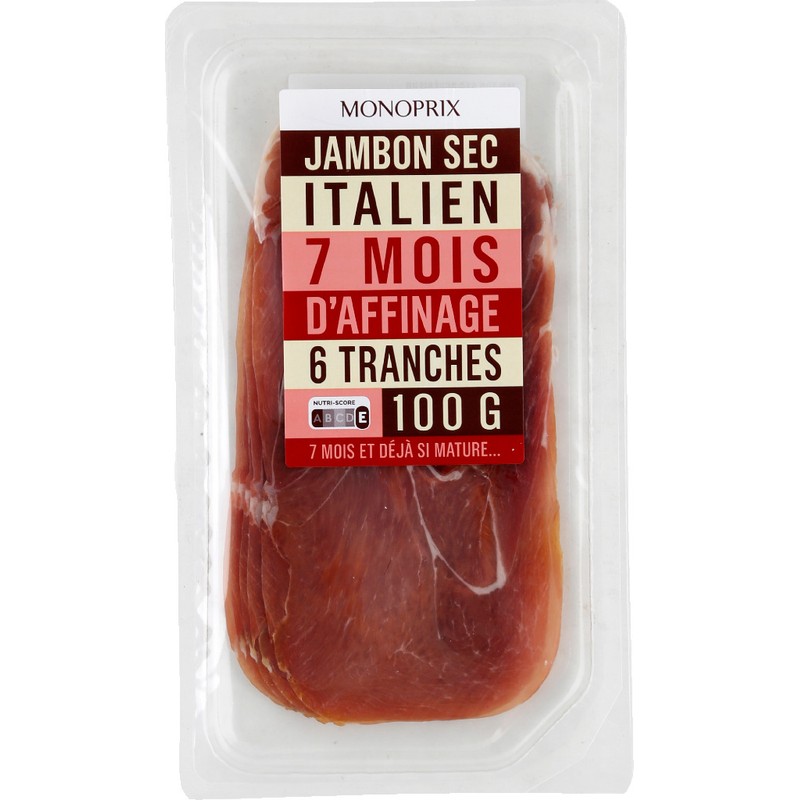 Monoprix Jambon Sec Italien en tranches x 6 -100g