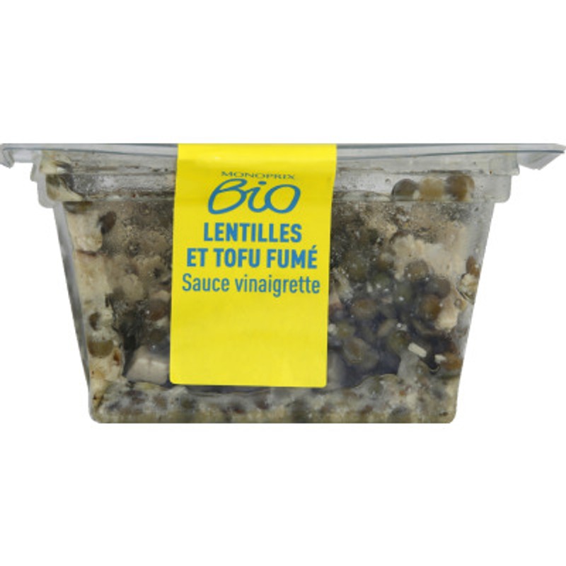 Monoprix Bio Lentilles et tofu fumé sauce vinaigrette 200g