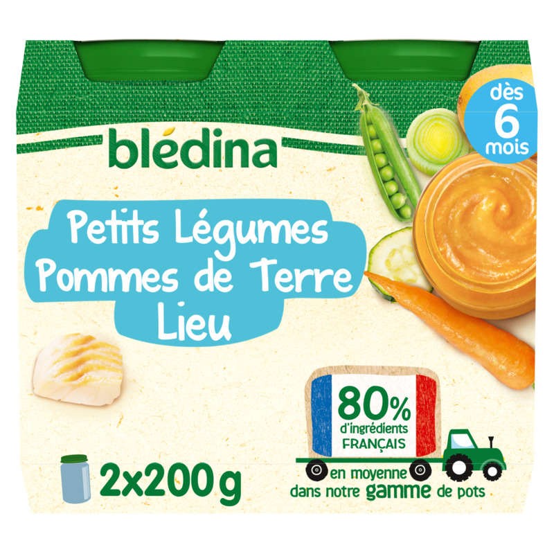 Blédina Petits légumes Pommes de terre Lieu 2x200g