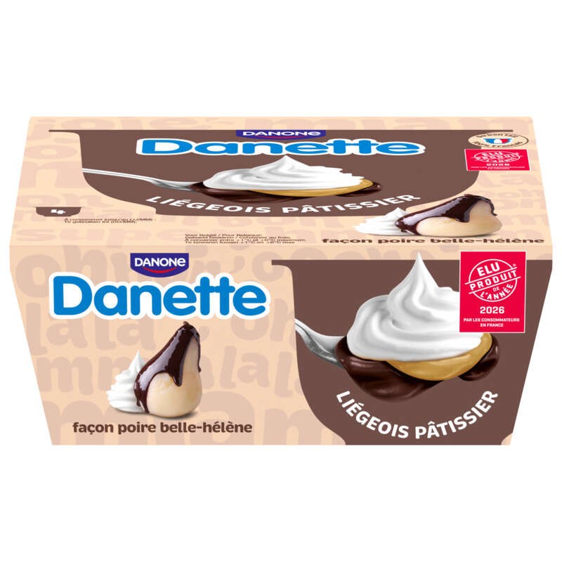 Danette Liégeois Pâtissier Façon Poire Belle Hélène 4x90g