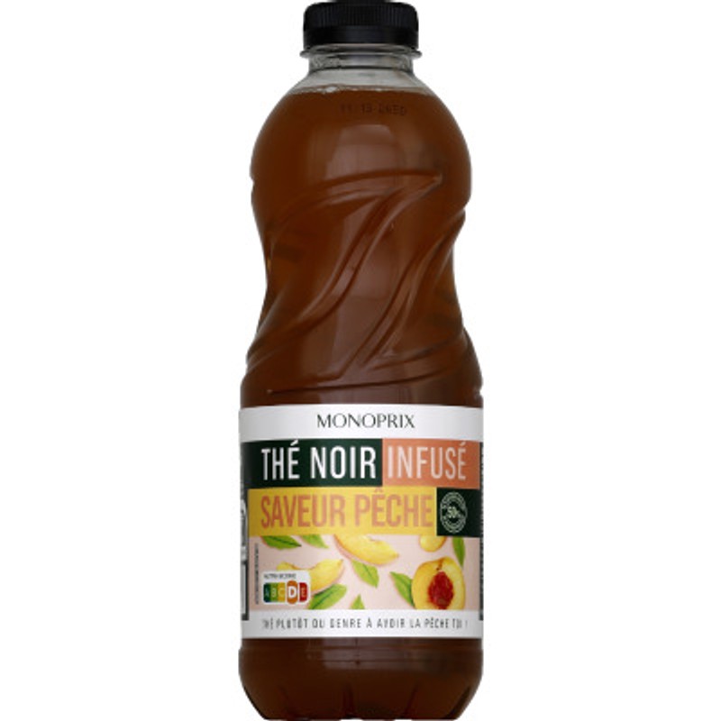 Monoprix Thé noir infusé saveur pêche 1L