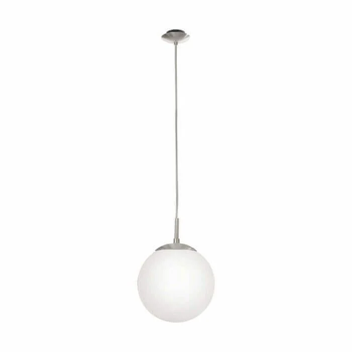 Suspension E27 60W Verre Blanc Diamètre 200Mm Rondo