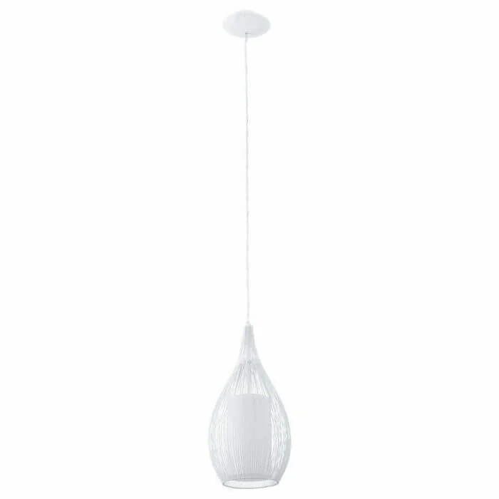 Suspension E27 60W Blanc Verre Satine Diamètre 190Mm Razoni
