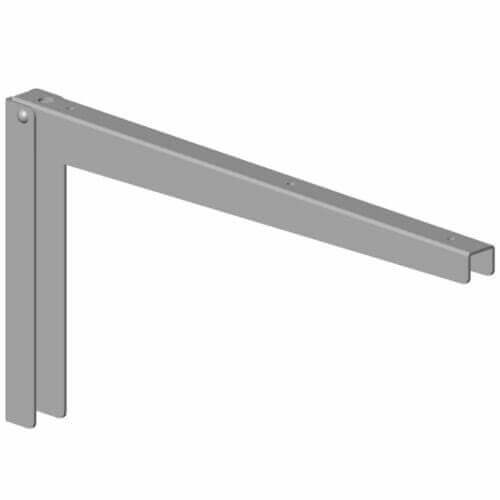 Console pliable 38cm aluminium blanc