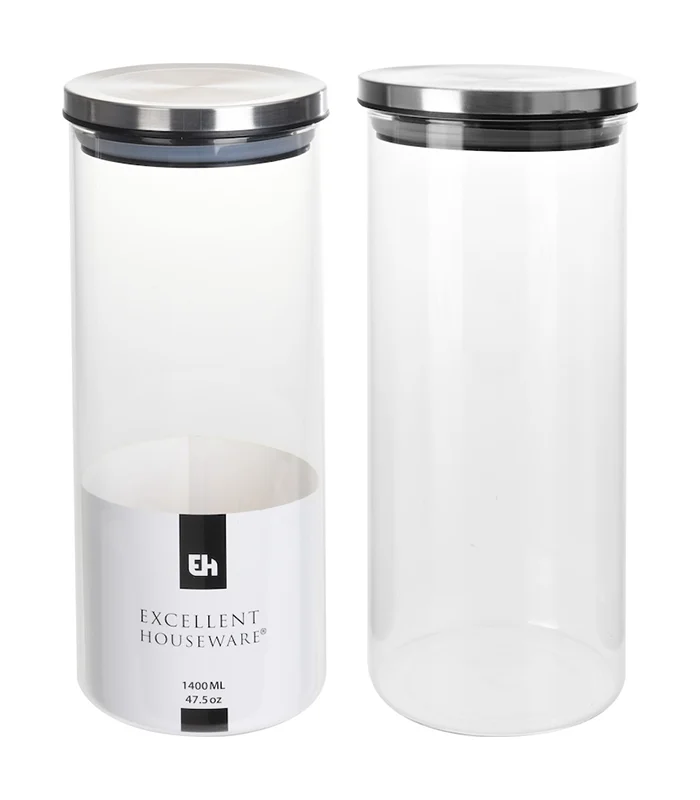 Bocal de conservation en verre avec couvercle 1400 ml