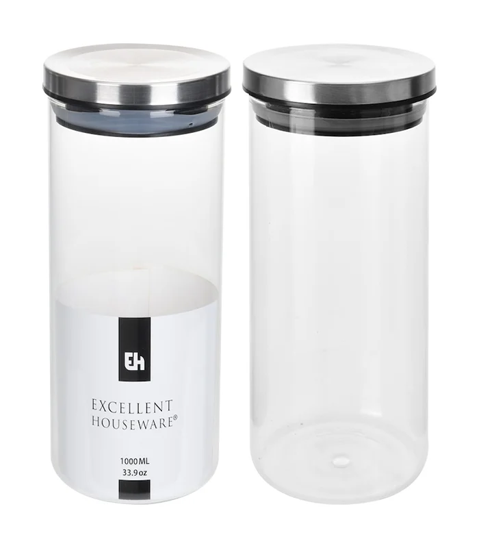Bocal de conservation en verre avec couvercle 1000 ml