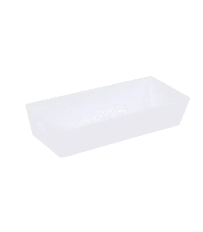 Bac De Rangement En Plastique Rectangulaire 25X11Cm Blanc