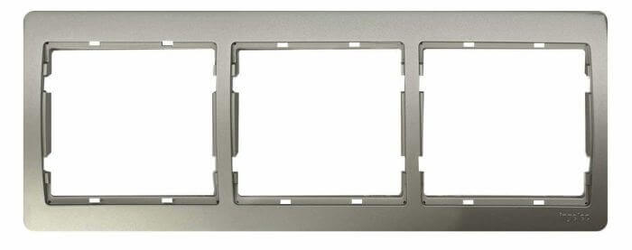 Plaque Triple Horizontale Gris Argent Jade