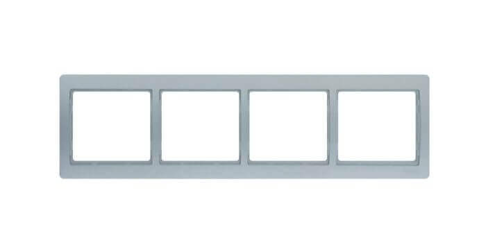 Plaque Quadruple Horizontale Gris Argent Jade