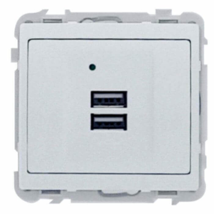 Kit Mecanisme Usb Double Jade Blanc