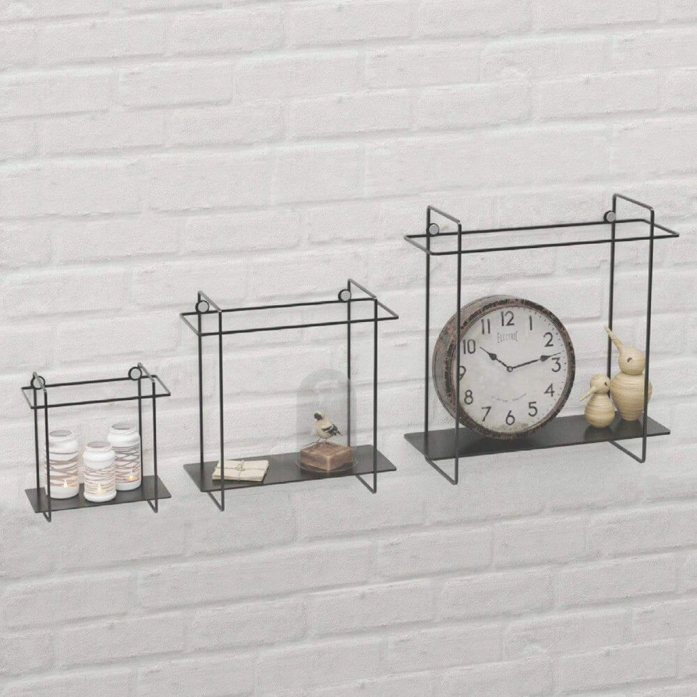 Set De 3 Etageres Noire / Blanche