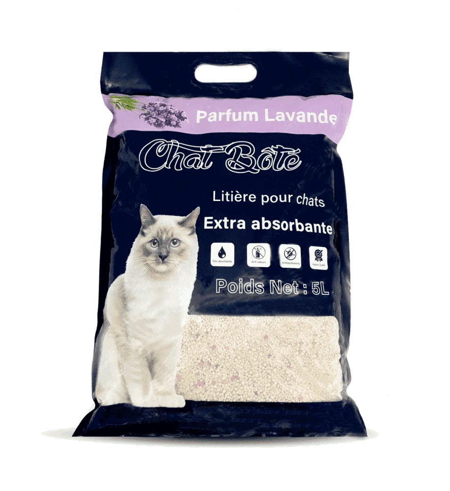 Litière absorbante parfum lavande chat bote 5 L