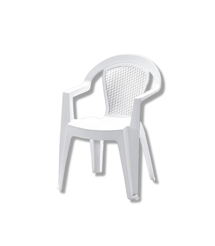 Chaise Sofia Monobloc Mi-Haut Dossier 55X53X80 Cm Blanc