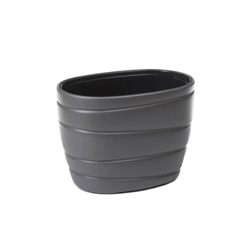 Pot De Fleurs Passa Oval Bas Gris Anthracite