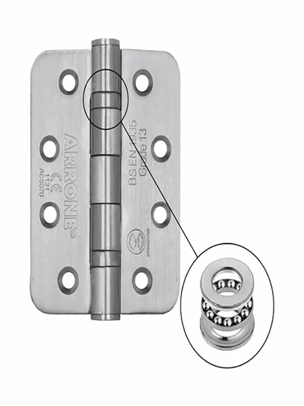 Paumelle 100Mm Ronde Pour Porte Coupe-Feu Inox À Rouleaux