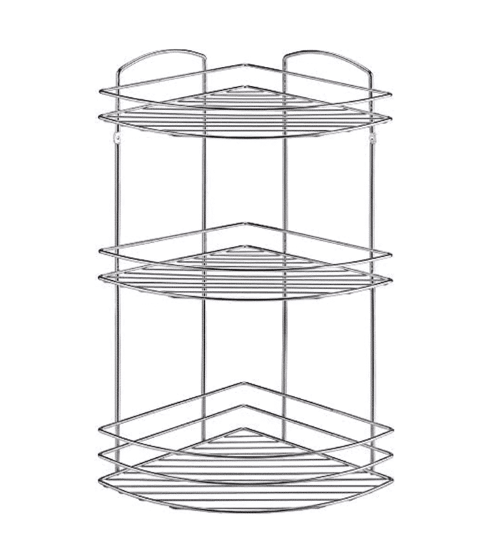Étagère D'Angle Salle De Bain De 3 Niveaux 21X21X50 Cm
