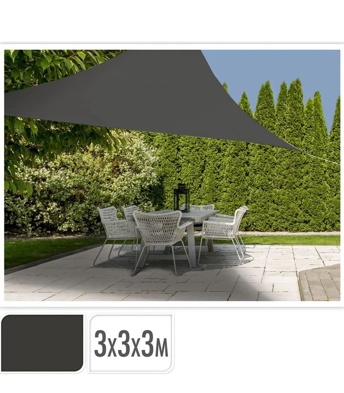 Voile D'Ombrage Triangle 300 X 300 X 300 Cm Gris Foncé